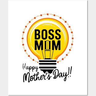 Boss Mom Happy mother's day | Mother's day Mom lover gifts Posters and Art